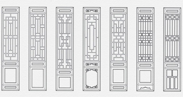 富顺常用中式仿古花窗图案隔断设计图